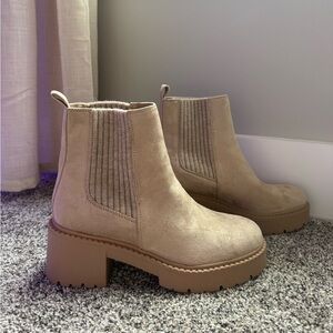 Madden girl tan suede sweater boots